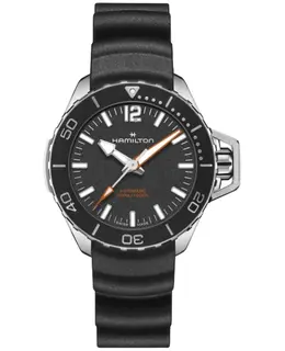 HAMILTON KHAKI NAFFY FROGMAN AUTOMATIC H77455330 - 41mm Black Dial Rubber Strap Men's Watch