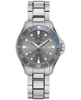 HAMILTON Khaki Navy Scuba Quartz Grey Dial Steel Women's Watch - Model H82211181