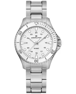 HAMILTON KHAKI NAUTY SCUBA WHITE DIAL STEEL H82221110