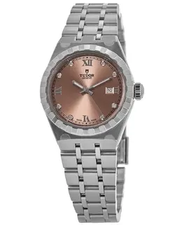 TUDOR Royal Automatic M28300-0010 Salmon Dial Diamond Steel Women's Watch