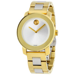 Movado 3600129 - Bold Silver Dial Yellow Gold PVD Ladies Watch