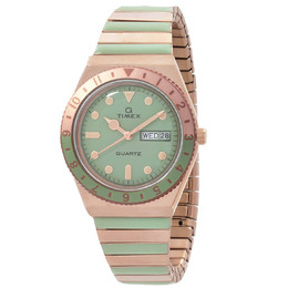 Timex Q Malibu Quartz Green Dial Ladies Watch TW2V38700VQ