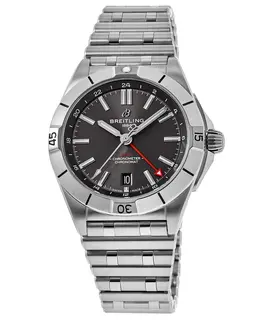 Breitling Chronomat Automatic GMT 40 Grey Dial Steel Men's Watch - Model A32398101M1A1