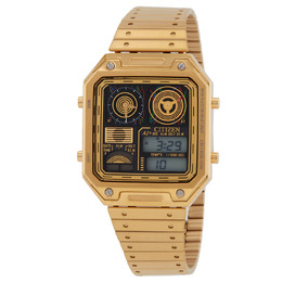 Citizen C-3PO Perpetual Quartz Analog-Digital Black Dial Mens Watch JG2123-59E