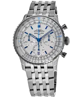 Brand New Authentic Breitling Navitimer B01 Chronograph 41 Automatic White Dial Steel Men's Watch AB0139A71G1A1
