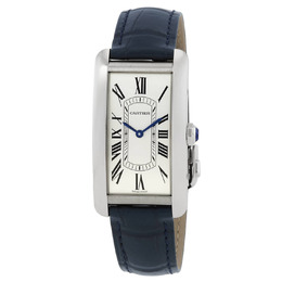 Cartier Tank Americaine Large Model Automatic Silver Dial Mens Watch WSTA0083