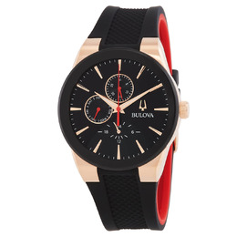 Bulova Millenia Quartz Black Dial Mens Watch 97c112
