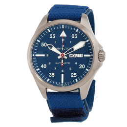 HAMILTON KHAKI AVIATION AUTOMATIC BLUE DIAL MEN'S WATCH H64655941