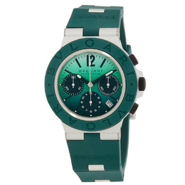 Bulgari Aluminium Chronograph Automatic Green Dial Mens Watch 104076