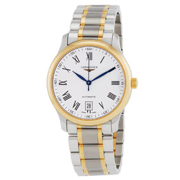 L26285117 Longines Master Silver Dial Gold Men's Watch Automatic with Stainless Steel Case, Gold-Silver Bracelet