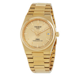 Tissot PRX T1372073302100 Automatic Ladies Watch - Gold-tone Steel, Champagne Dial