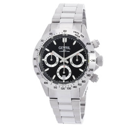 Gevril New Amsterdam Chronograph Automatic Black Dial Mens Watch 44607B