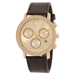 Movado Evolution Chronograph Quartz Gold Dial Mens Watch Model 3600757