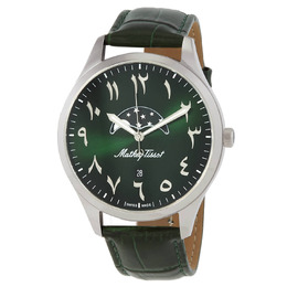 Mathey-Tissot Urban Moon Quartz Moon Phase Green Arabic Dial Mens Watch h411alpev