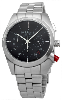 Dior Chiffre Rouge Chronograph Hand Wind Diamond Black Dial Mens Watch 084612M001