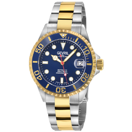 Gevril Wall Street Automatic Blue Dial Mens Watch 4766b