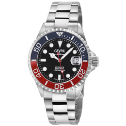 Gevril Wall Street Automatic Black Dial Mens Watch 4769b