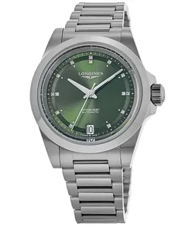 Longines Conquest Automatic Watch Model L34304076 Green Diamond Dial Steel