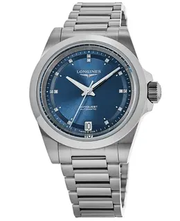 Longines Conquest Automatic Blue Diamond Dial Stainless Steel Watch for Women L3.430.4.97.6