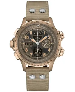 Hamilton H77916920 Khaki Aviation X-Wind Auto Chrono Brown Dial Fabric Strap Men's Watch