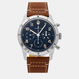 BR0134  Breitling Navitimer Manual Winding Men's Watch in Blue Platinum
