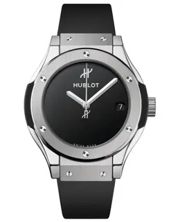 Hublot Classic Fusion 33mm Original Titanium Quartz Black Dial Rubber Strap Women's Watch 581.nx.1270.rx.mdm