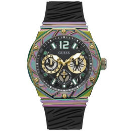 Guess Classic Mens Watch GW0634G3 Black Dial, Stainless Steel Case with Rubber Strap