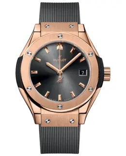 Hublot Classic Fusion Racing Grey King 18K Rose Gold 29mm Quartz Rubber Strap Women's Watch 591.ox.7080.rx