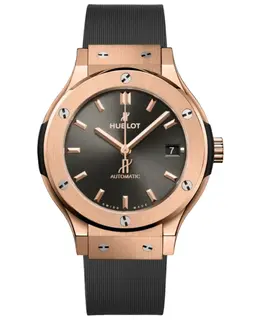 Hublot Classic Fusion 38mm Racing Grey King 18K Rose Gold Automatic Rubber Strap Unisex Watch 565.ox.7081.rx