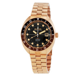 Bulova Oceanographer GMT Automatic Black Dial Mens Watch 97b215