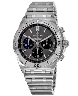 Brand New Authentic Breitling Chronomat B01 42 Automatic Chronograph Grey Dial Titanium Men's Watch