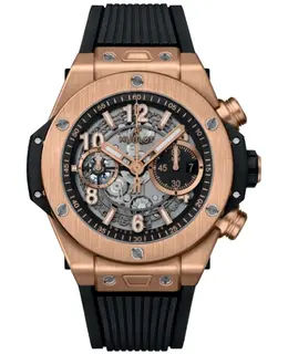 Hublot Big Bang Unico Automatic Skeleton Dial 18K King Gold Black Rubber Strap Men's Watch 421.ox.1180.rx