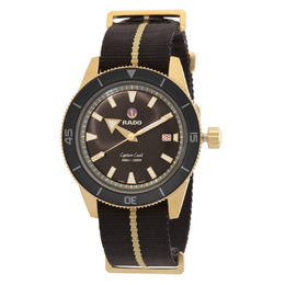 Rado Captain Cook Automatic Mens Watch r32504307 Brown Dial with Black Strap