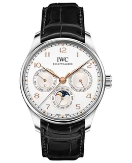 IWC Portugieser Perpetual Calendar 42 Auto IW344203, Silver Dial, Black Leather Strap