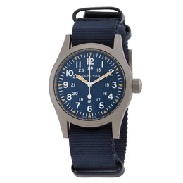 Hamilton Khaki Field Manual Wind Blue Dial Mens Watch H69439940