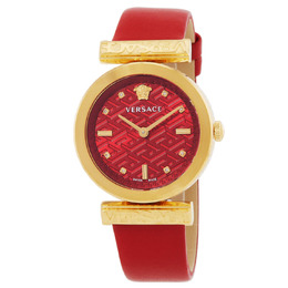 Versace Regalia Quartz Crystal Red Dial Ladies Watch ve6j00423