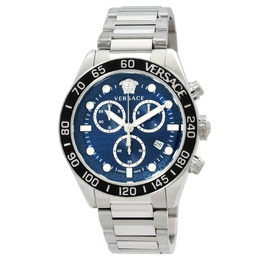 Versace Greca Dome Chronograph Quartz Blue Dial Mens Watch ve6k00323