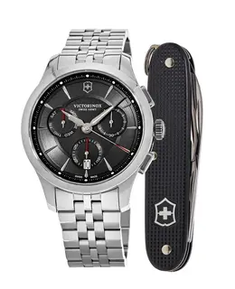 Victorinox Swiss Army Alliance Chronograph Black Dial Steel Men's Watch 241745.1