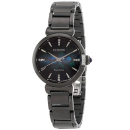 Citizen L Eco-Drive Ladies Watch em1067-88e with Grey Dial and Stainless Steel Bracelet