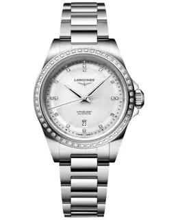Longines Conquest Automatic L3.320.0.87.6 Mother of Pearl Dial Diamond Bezel Steel Women's Watch