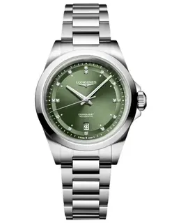 Longines Conquest Automatic 30mm Green Diamond Dial Steel Women's Watch L3.320.4.07.6