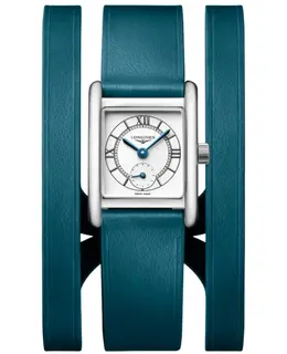 Longines DolceVita Mini Quartz L5.200.4.75.9 Silver Dial Green Leather Strap Women's Watch
