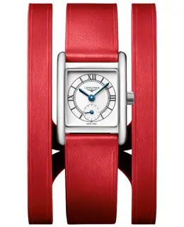 Longines DolceVita L5.200.4.75.0 Women's Watch - Silver Dial, Red Leather Strap