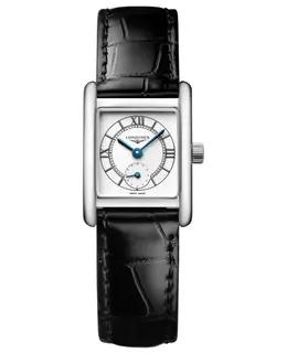 Longines DolceVita Mini Quartz Watch - Silver Dial Black Leather Strap Model L5.200.4.75.2