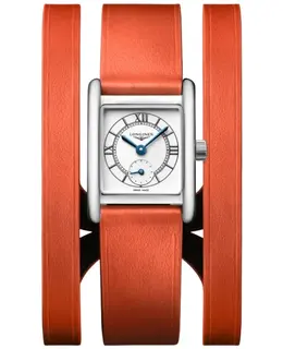 Longines DolceVita Mini Quartz L5.200.4.75.8 Silver Dial, Orange Leather Strap Women's Watch
