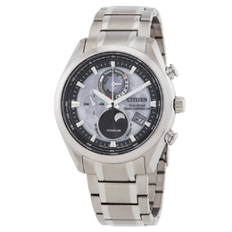 Citizen Tsuki-yomi A-T Watch by1010-81h - Eco-Drive Perpetual World Time, Black Dial
