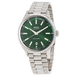 m0404071109100 Mido Multifort Automatic Mens Watch - Silver Stainless Steel Case & Green Dial
