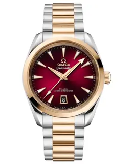 Omega Seamaster Aqua Terra 150m Master Co-Axial Automatic Red Dial 18K Yellow Gold Bezel Steel Unisex Watch 220.20.38.20.10.002