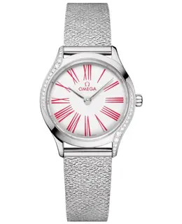 Authentic Brand New Omega De Ville Tresor Mini Quartz White Dial Diamond Bezel Steel Women's Watch Model 42815266004003