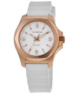 Victorinox Swiss Army I.N.O.X. V Quartz White Dial Rubber Strap Women's Watch Model 241954